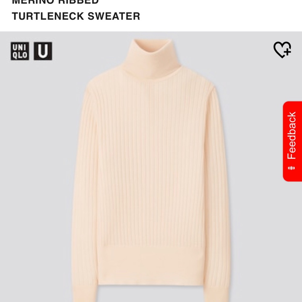 UNIQLO Women U Fine Ribbed Turtleneck Sweater